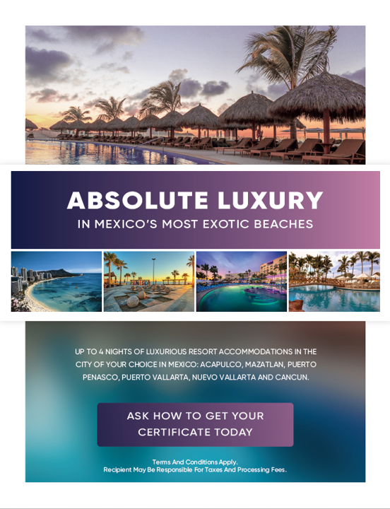 Print   luxurious 4 night mexico vacation getaway