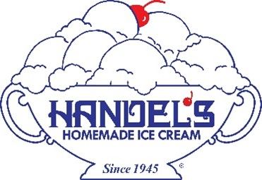 Handel's Homemade Ice Cream logo featuring a bowl of ice cream with cherries and the text "Since 1945."