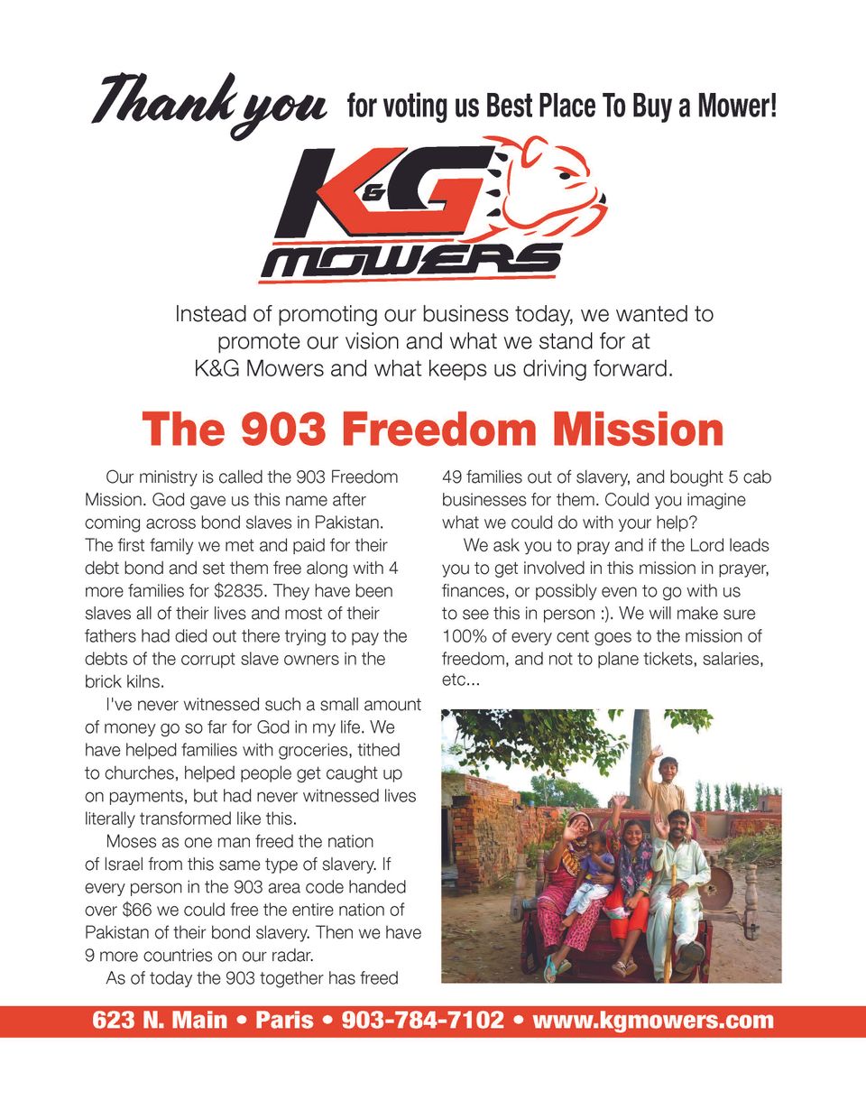 K g mowers bop full page