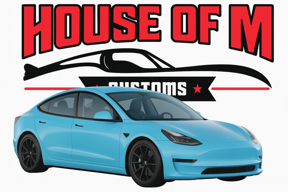 Tesla model 3 at house of m