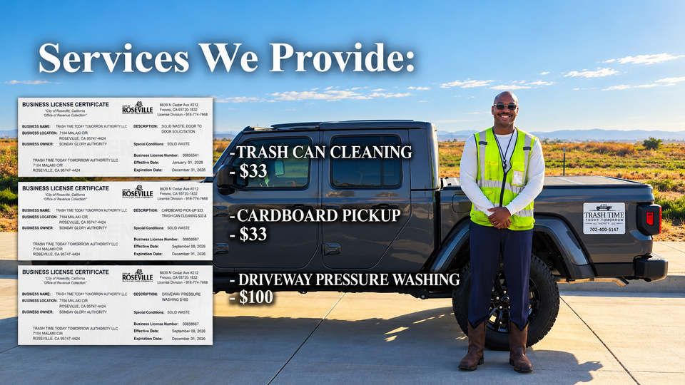 Trash time services promotional banner