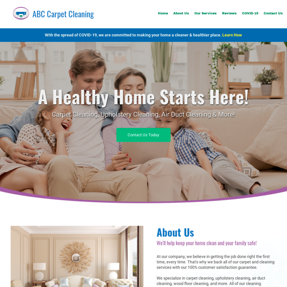 Carpet upholstery cleaning website theme