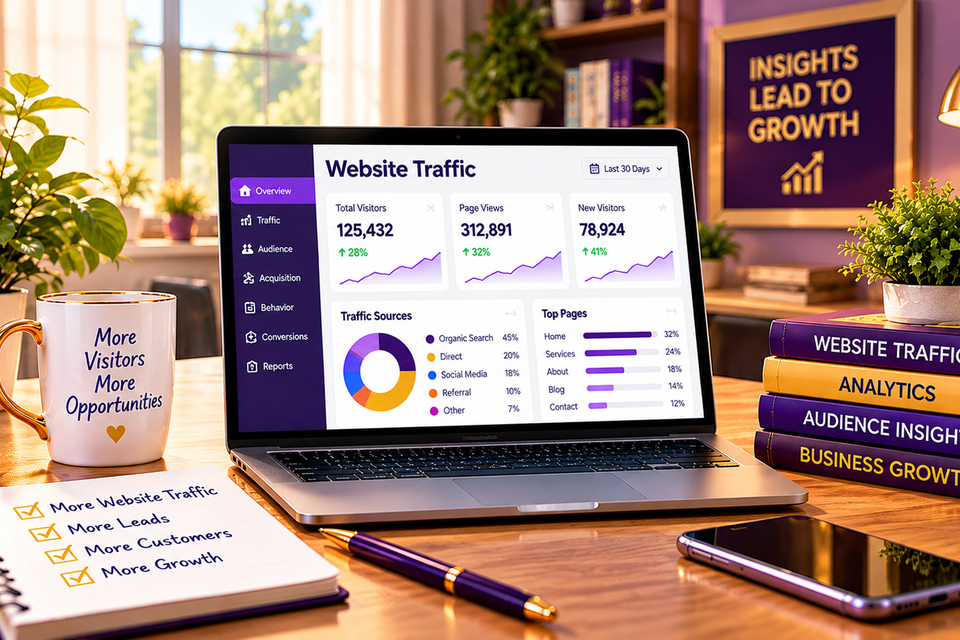 Purple gold website analytics workspace (1)