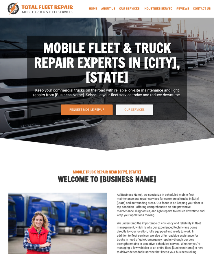 Mobile truck repair