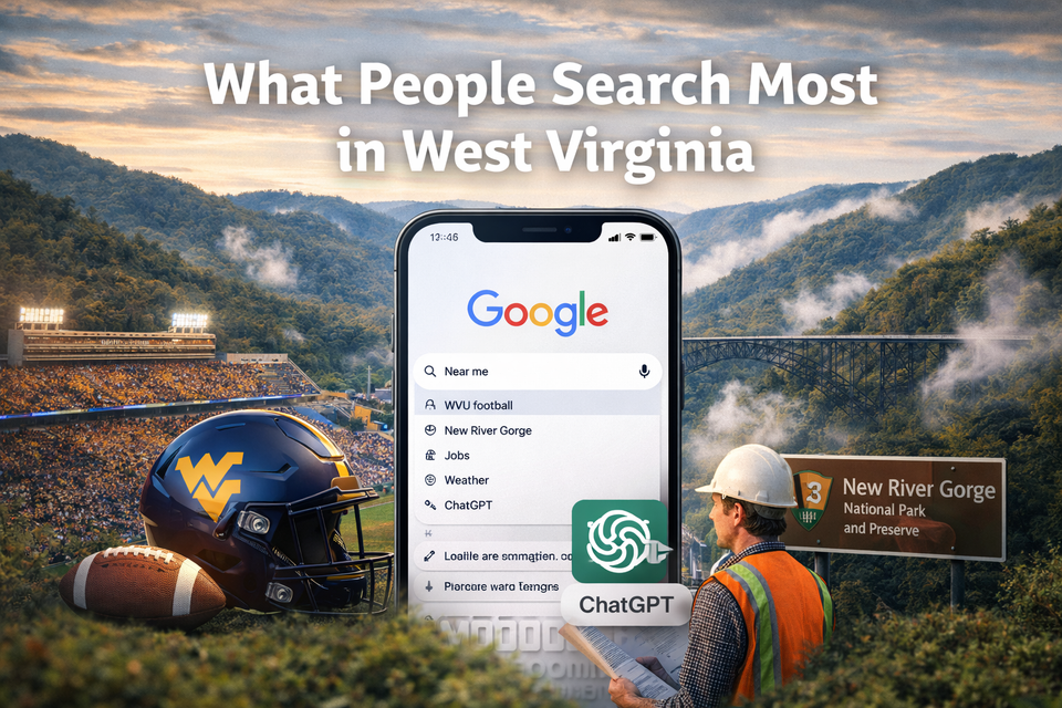 What people search most online in west virginia