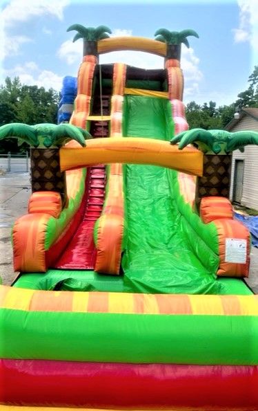 DINOSAURS FRONT YARD 7 IN 1 (water slide with landing pool) - Combos /  Interactives (wet/dry)