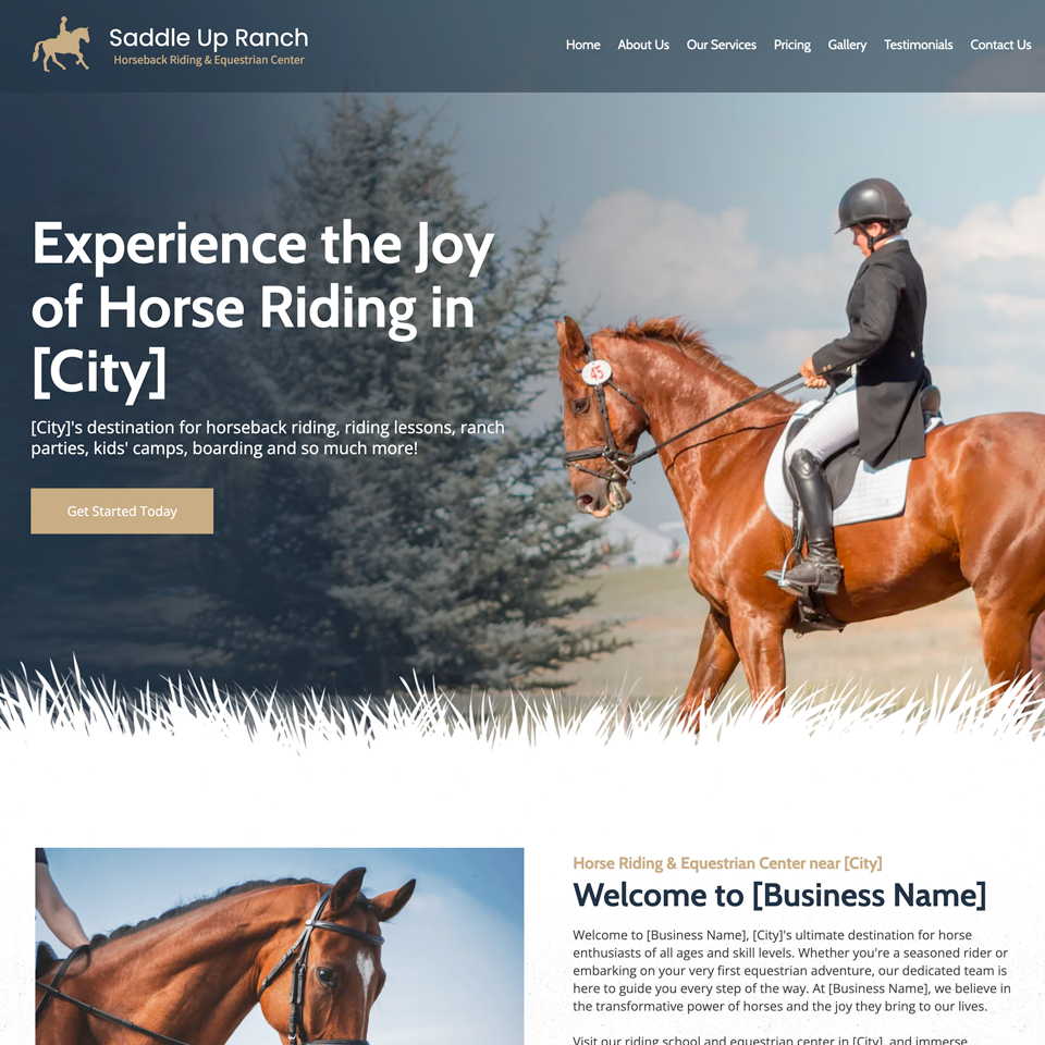 Horse riding school website design