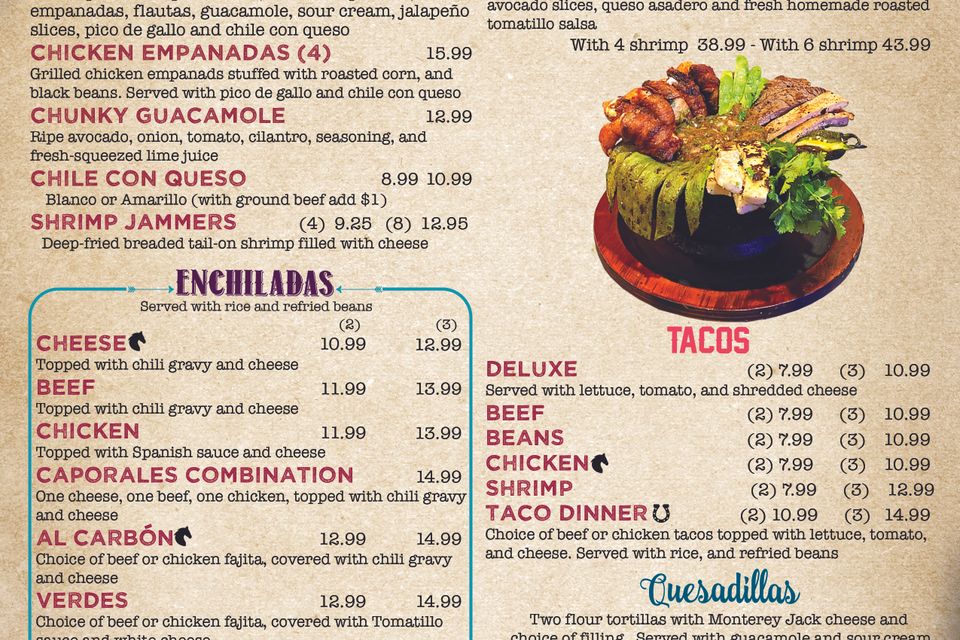 Web menu0924 page2 loscaporales mexican restaurant