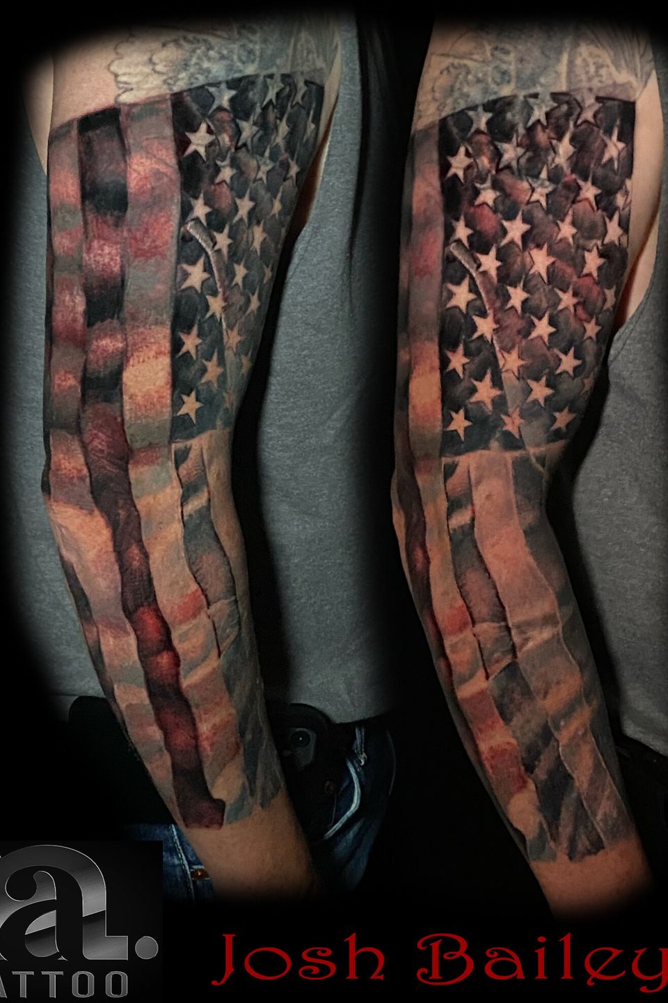 Josh american flag sleeve coverup