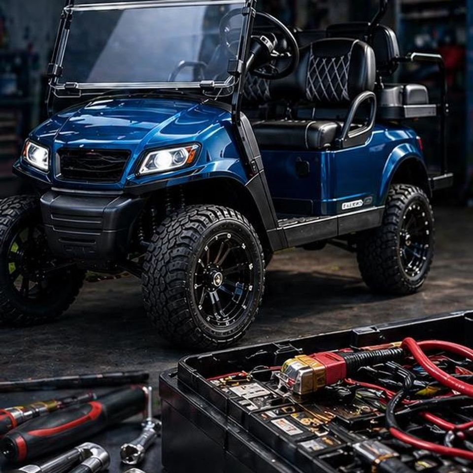 Blue cart with tools