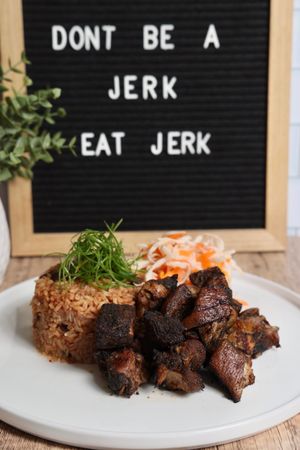 Jerk pork entree