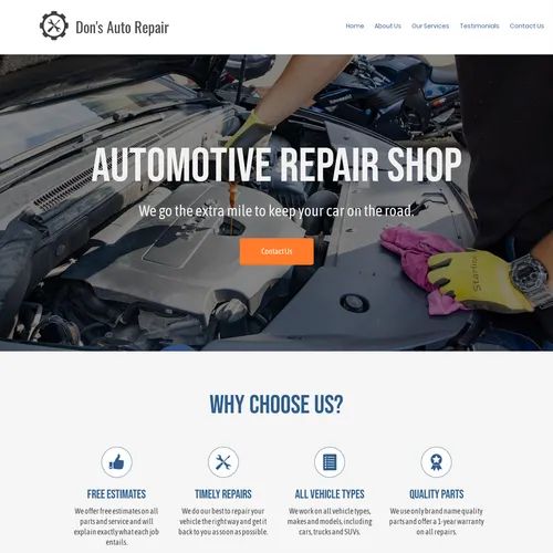 Auto repair website template design original