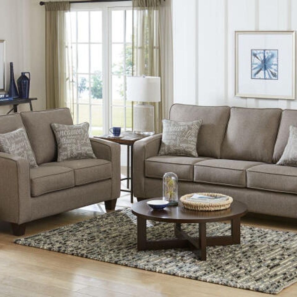 2 piece taupe sofa set