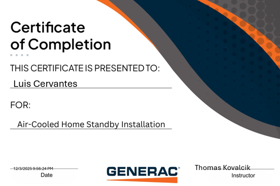 Generac certification