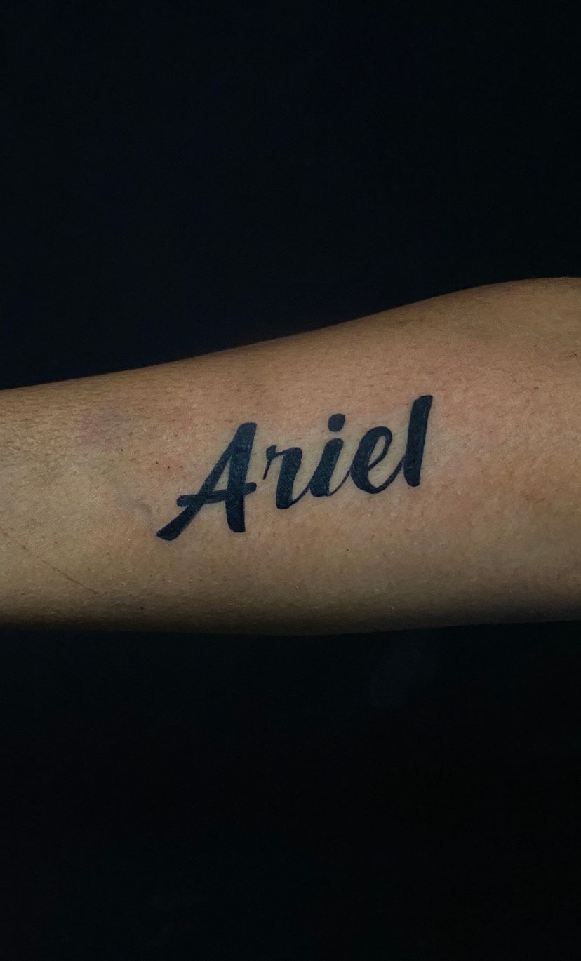 ariel name tattoo