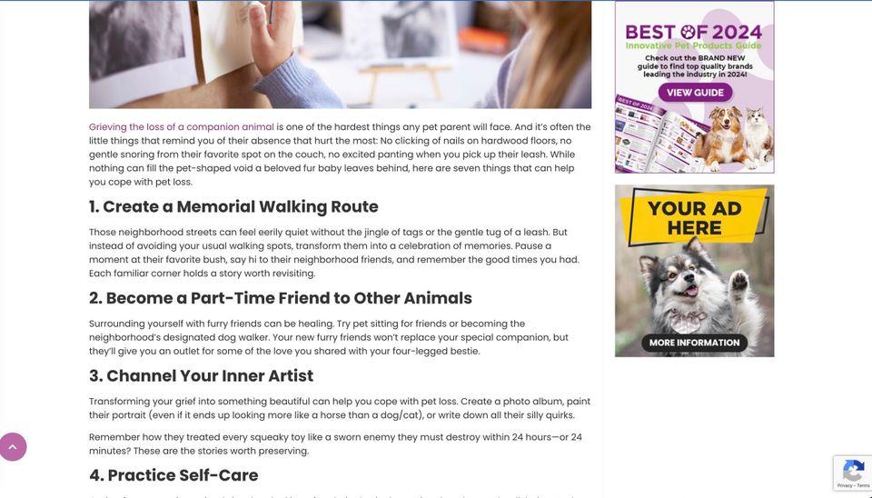 Screenshot of Animal Wellness - KPCopy's article