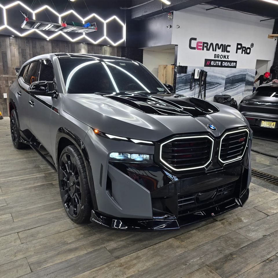 ceramic coating on Black BMW SUV