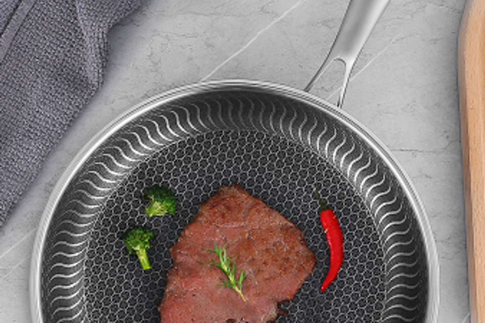  3 honeycomb stainless steel pan