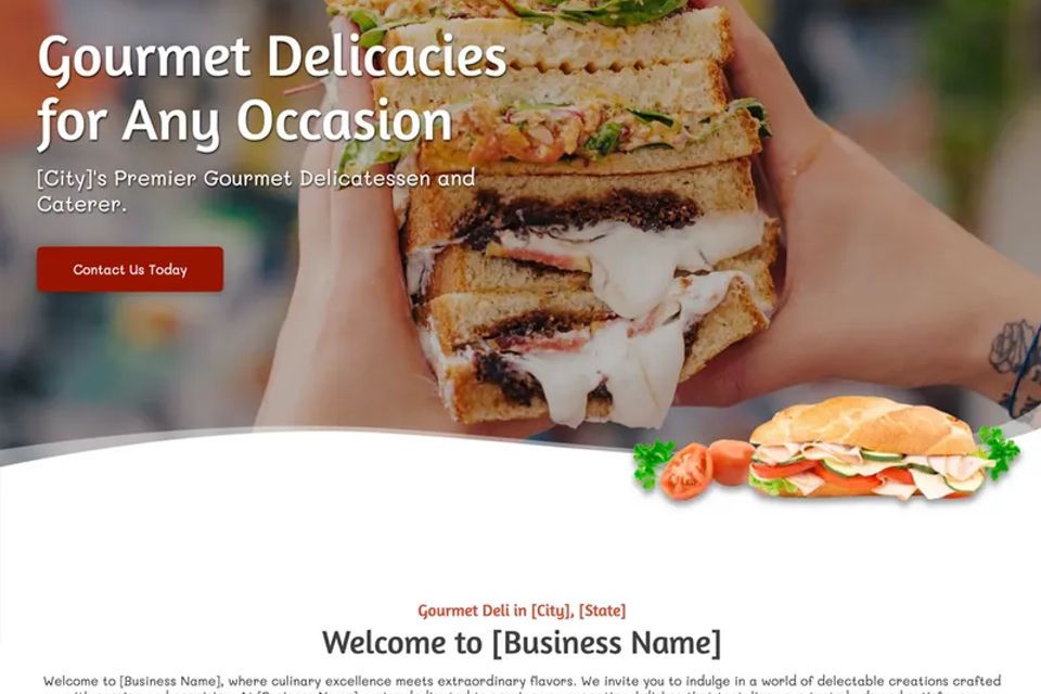 Gourmet deli website design theme original