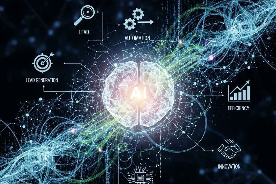Abstract representation of ai technology enhancing business automation 49c787ae 2a3f 4b5b b9d8 e39e51acf424