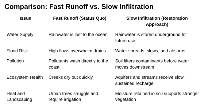 Comparison fastrunoff slowinfiltration
