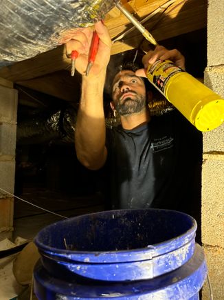 Crawl space repair water line