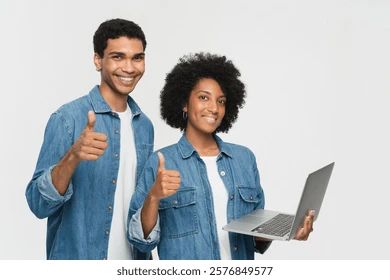 Young happy couple two friends 260nw 2576849577