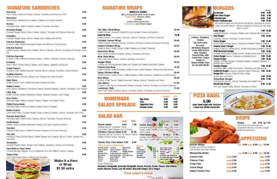Island bagel bar menu  page 2
