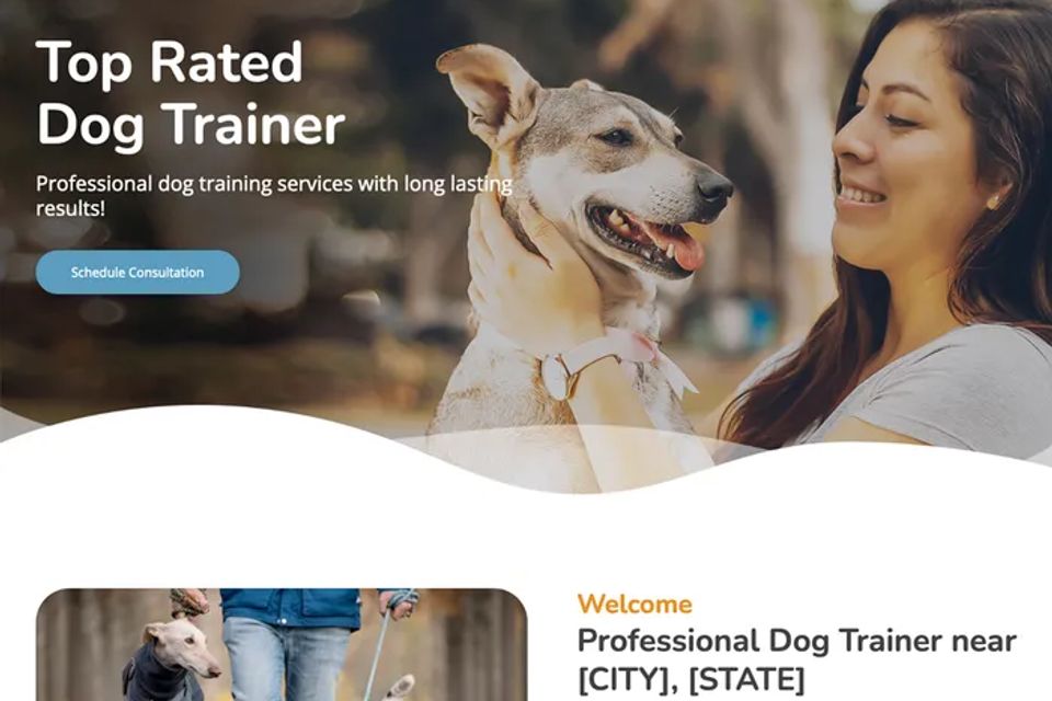 Dog trainer website design original