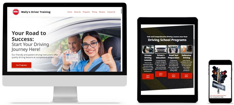 website design for driving school