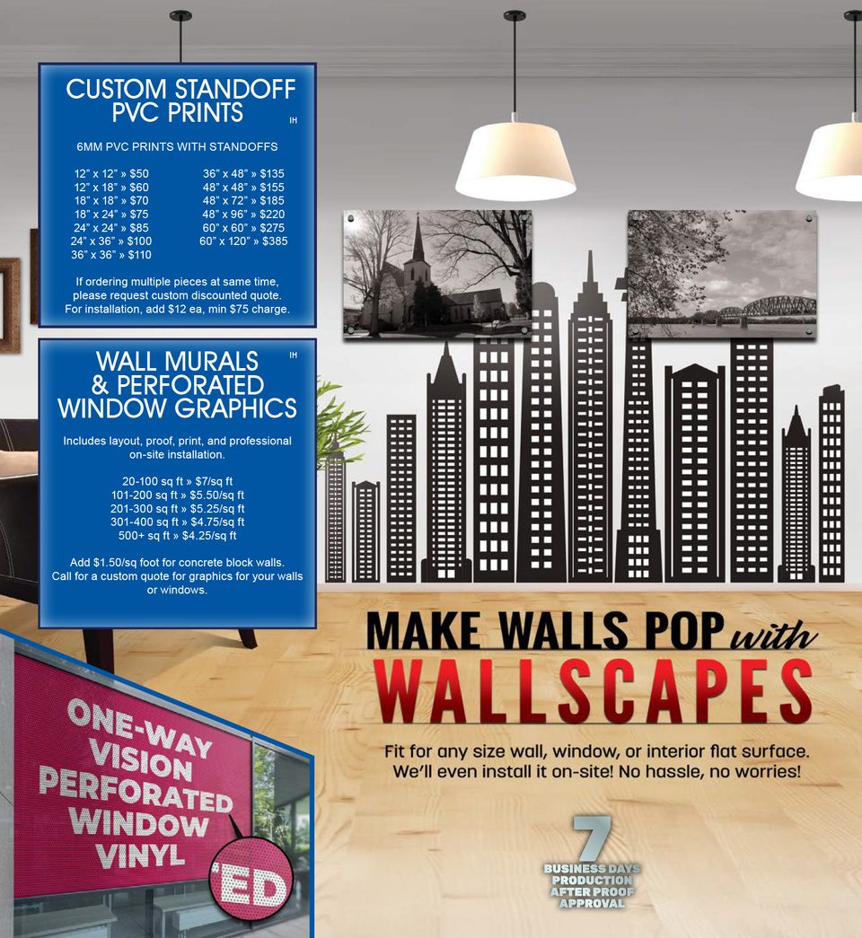 Wallscapes window film   standoff signs