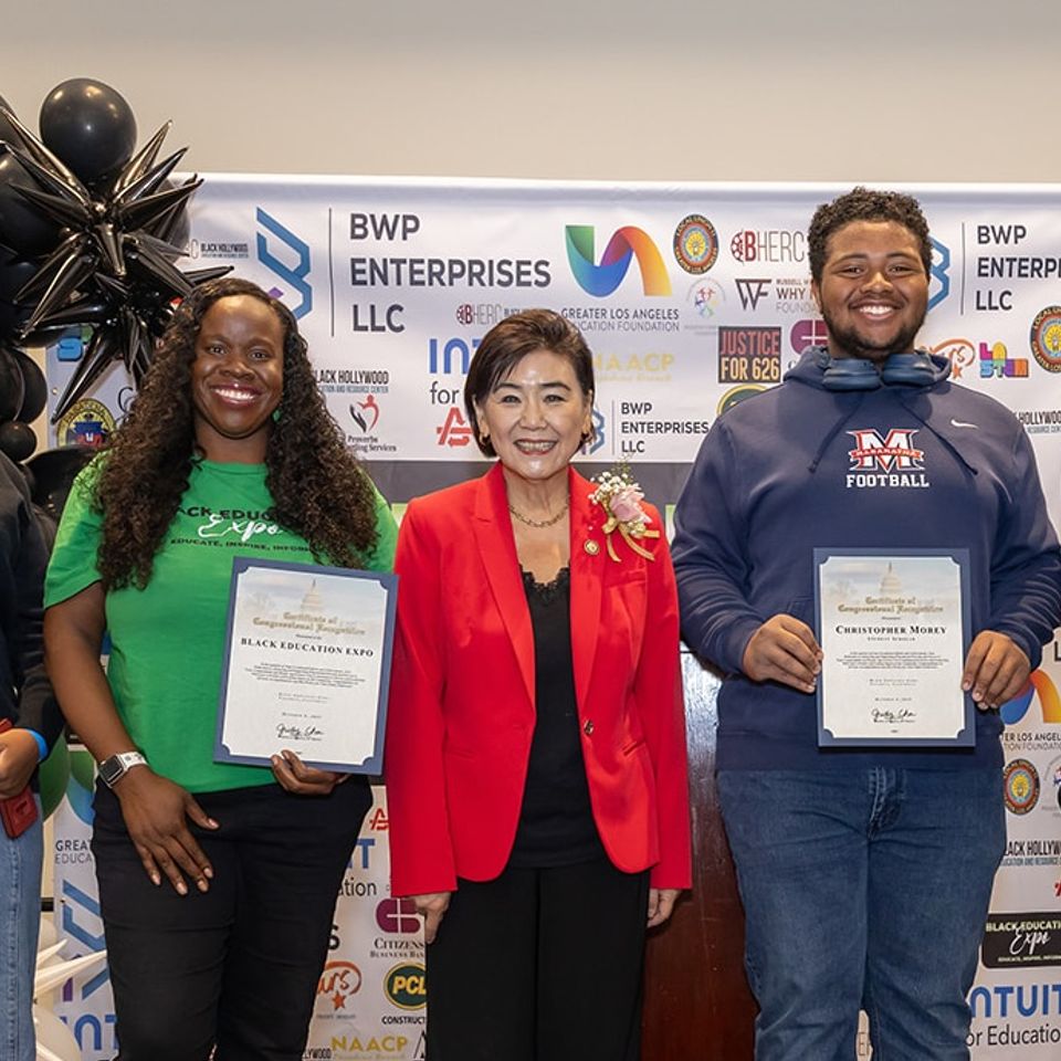 2025 bee scholars savannah  bee founder victoria  congresswoman chu  christopher   kendall