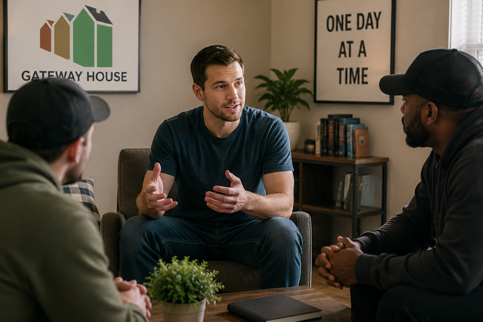 Calm discussion in a cozy meeting room