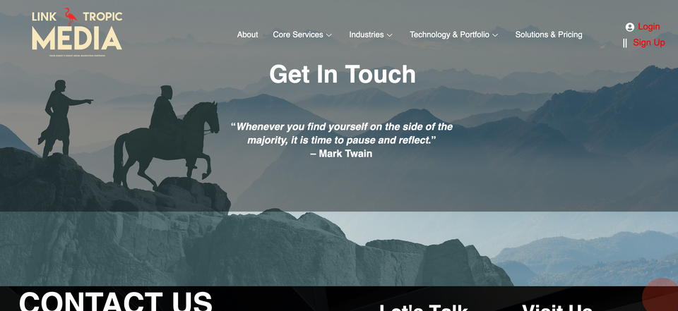 Contact linked in page– linktropic media