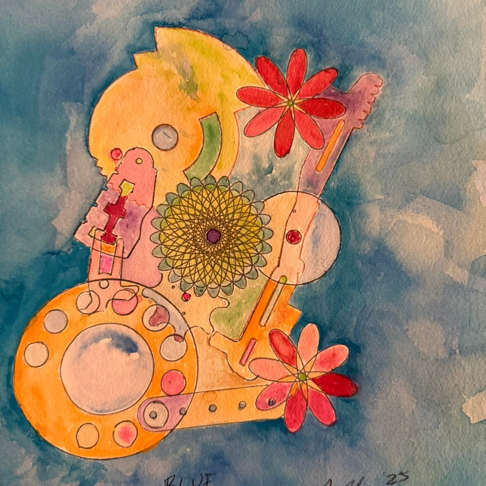 “blue” 9x12 watercolor 2025 tim flynn
