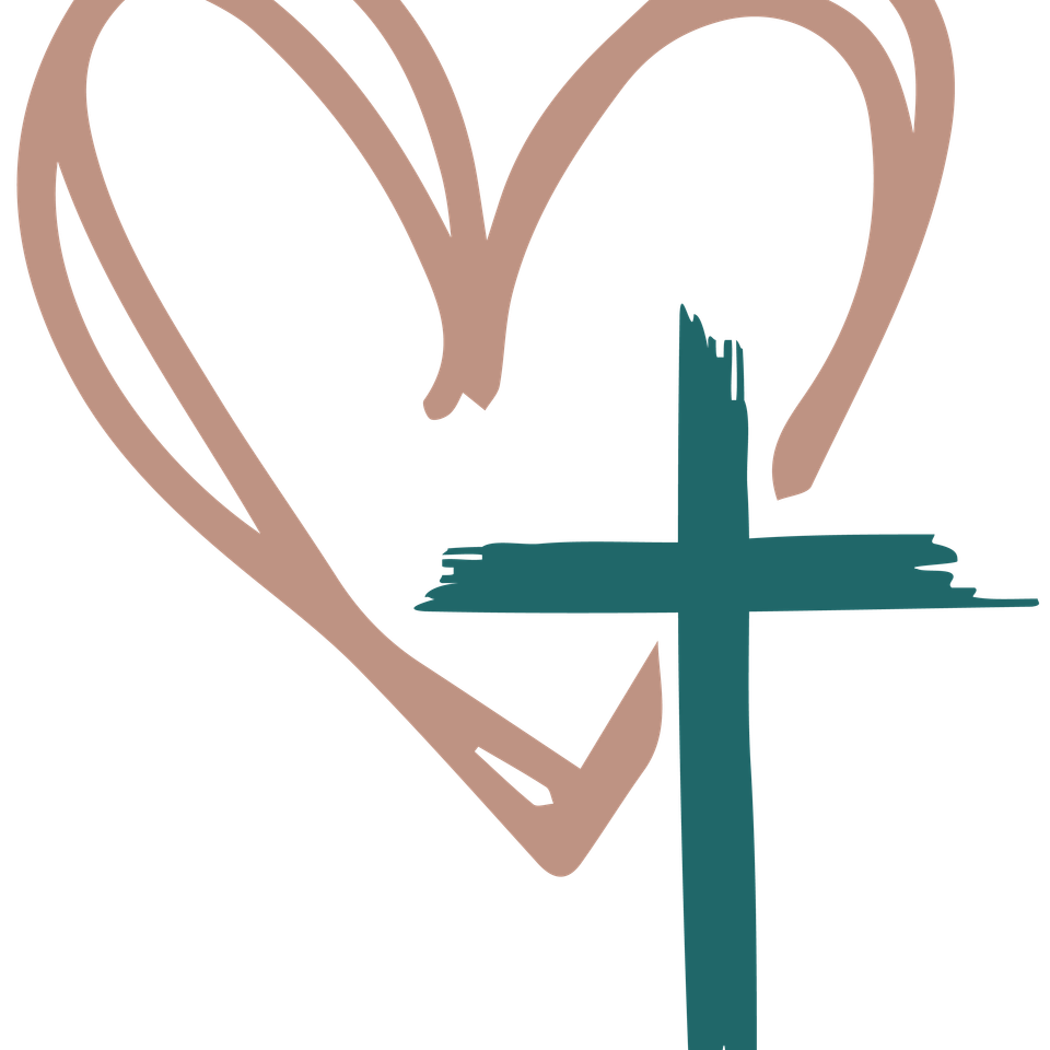 Faith   heart and cross beige and green