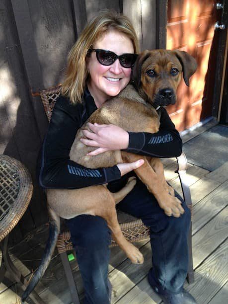 KPCopy and Gunther as a puppy- where she actually could hold him 