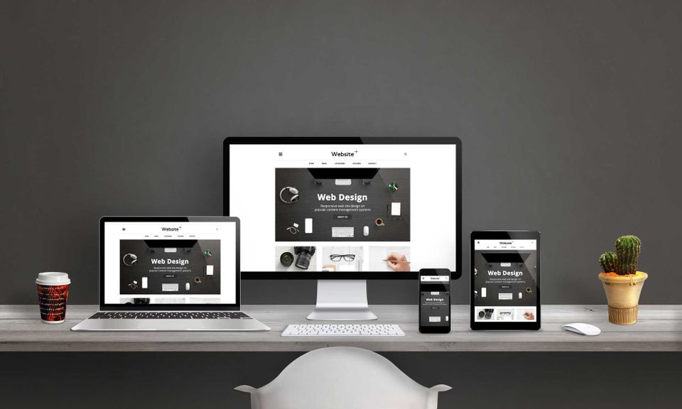 Responsive Small Business Website on Laptop, Desktop, Tablet and Mobile