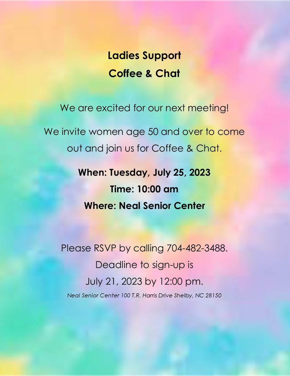 Ladies support coffee   chat july 25  2023