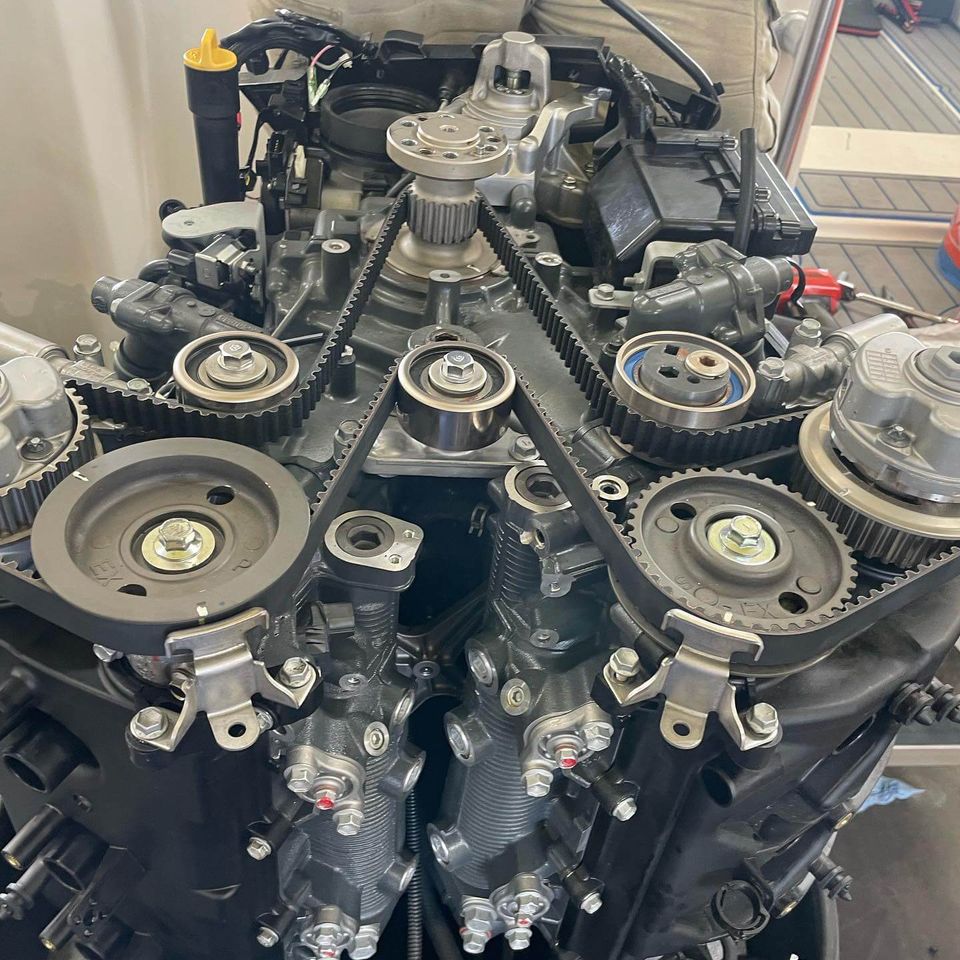 Marine engine being serviced 4