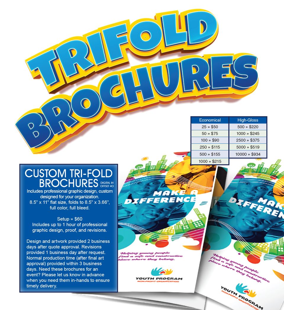 Trifold brochures