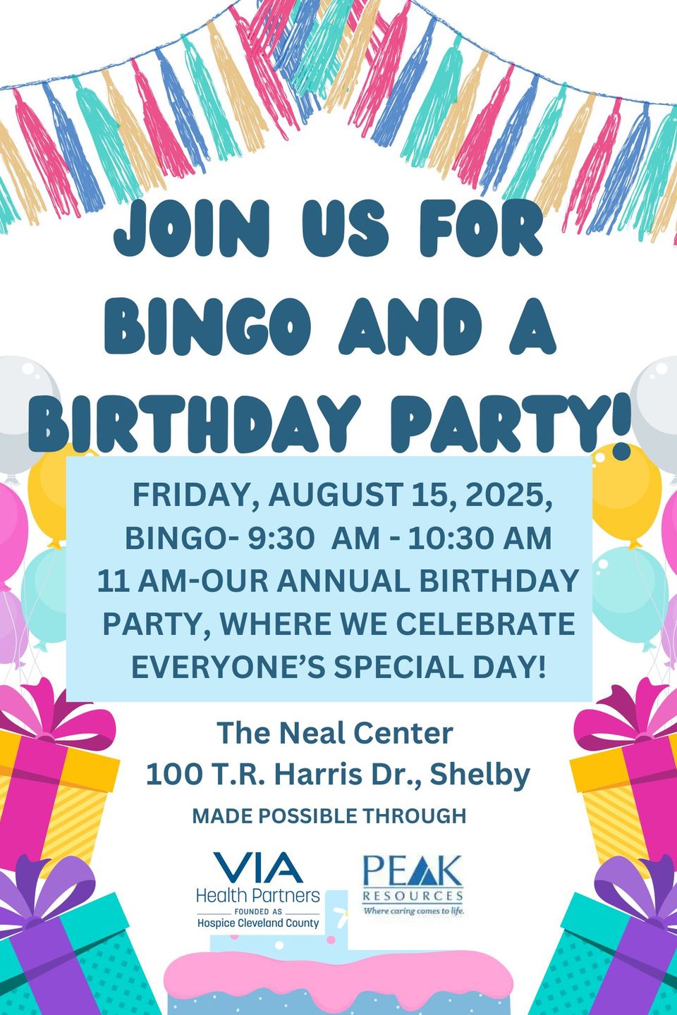 Poster 2025 birthday party and bingo