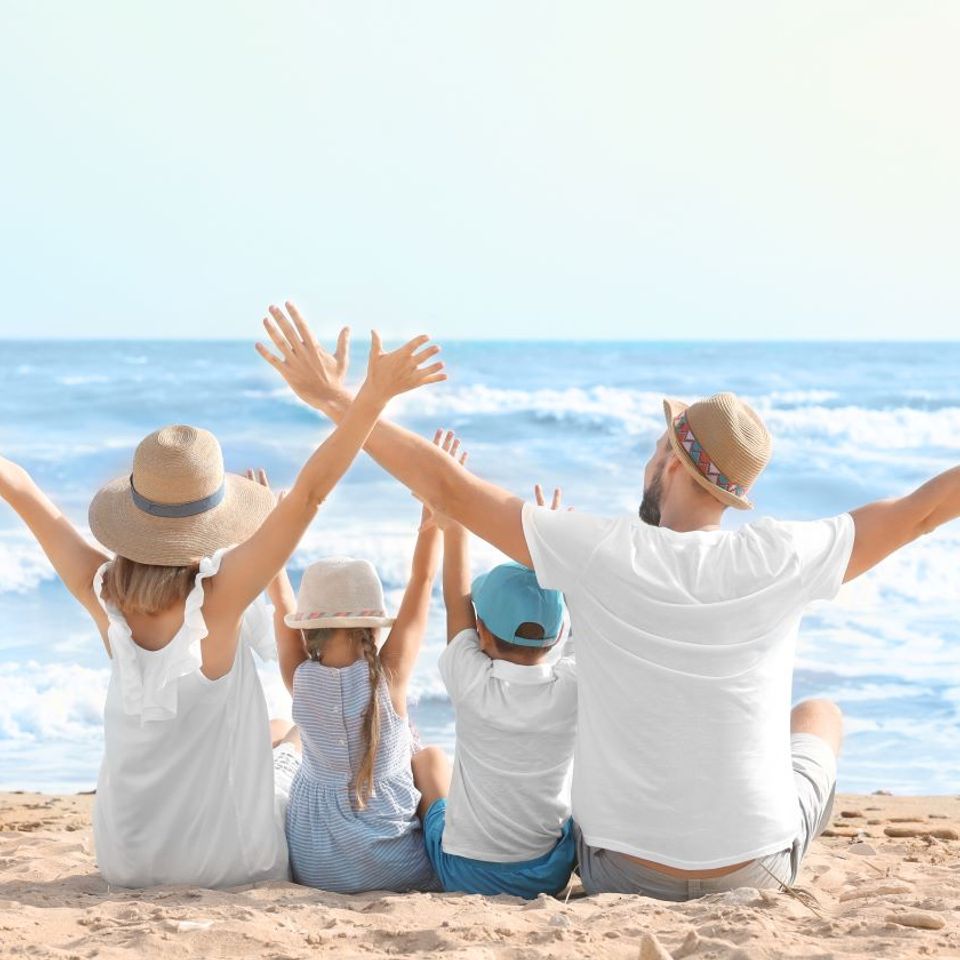 This could be you and your family! At the beach, in style on a free trip.