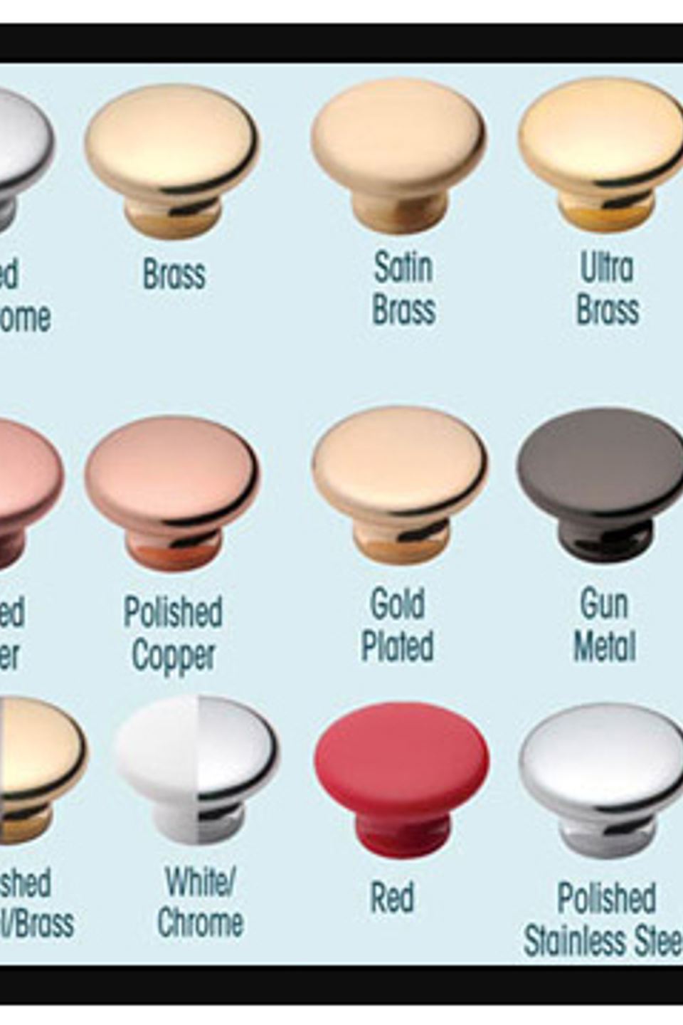 Shower hardware finishes   marked with our stock
