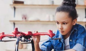 Student with drone
