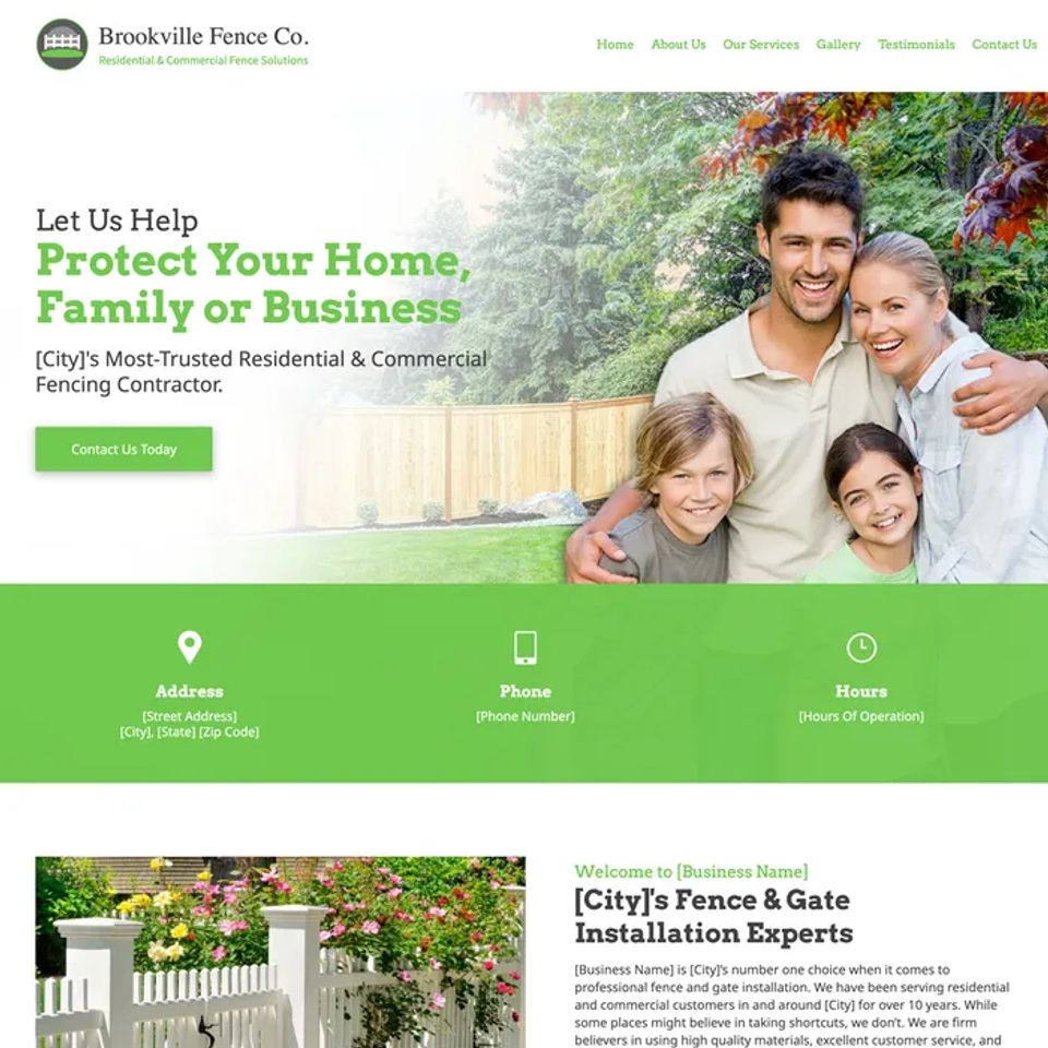 Fence contractor website design theme original