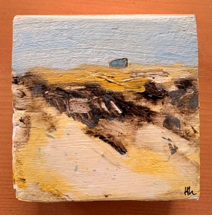 Driftwood III, 2026, Acrylic on Wood Block, 3.5 x 3.5 inches 