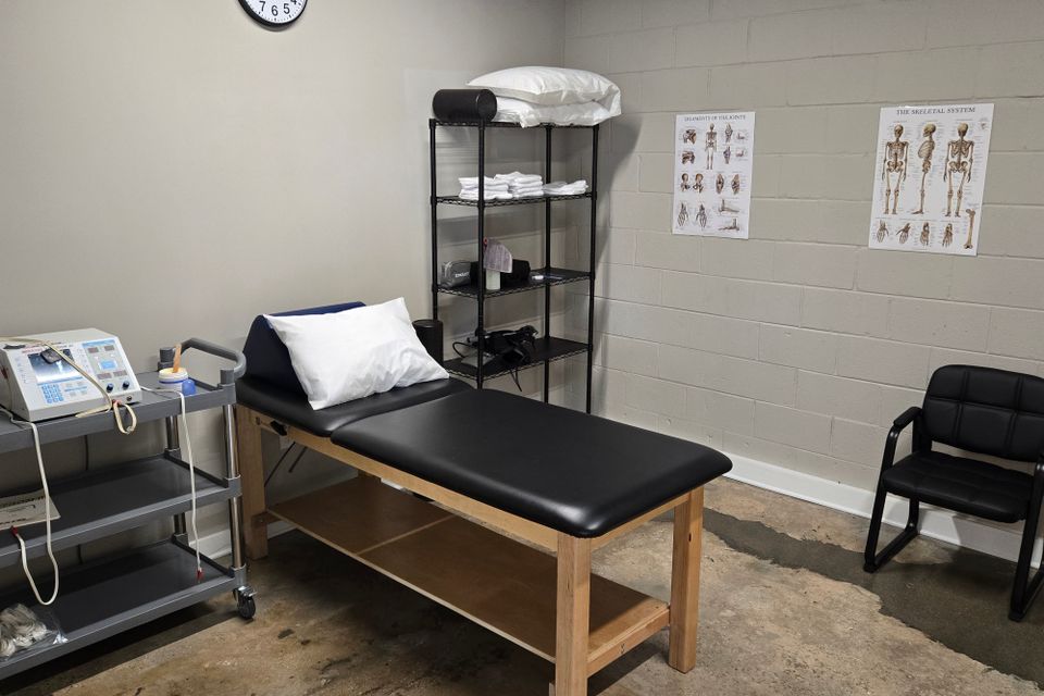 Private therapy room at Mid-City Physical Therapy's Metairie clinic equipped for one-on-one treatment sessions
