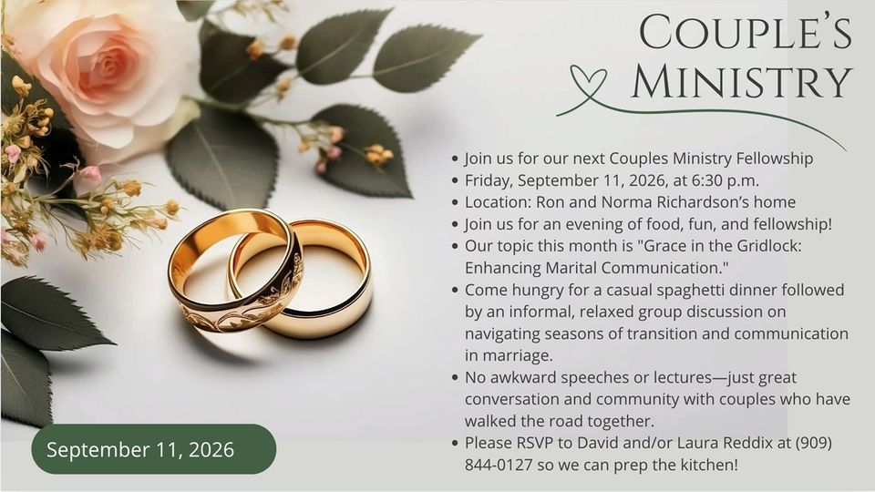 Couples ministry sept 26