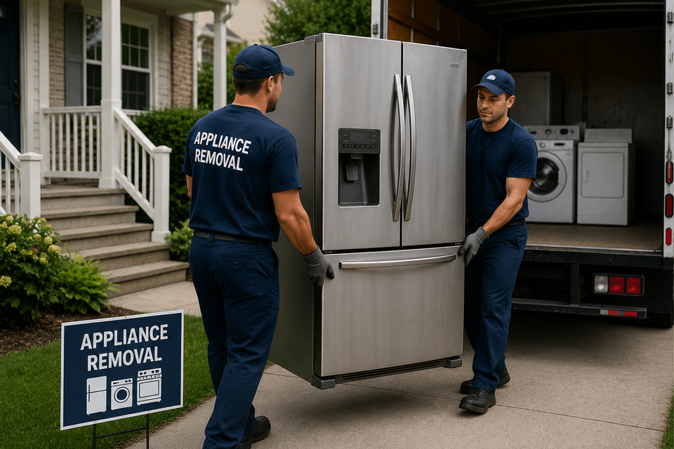 Old refrigerator and washer removal by Fire Storm in Findlay Ohio